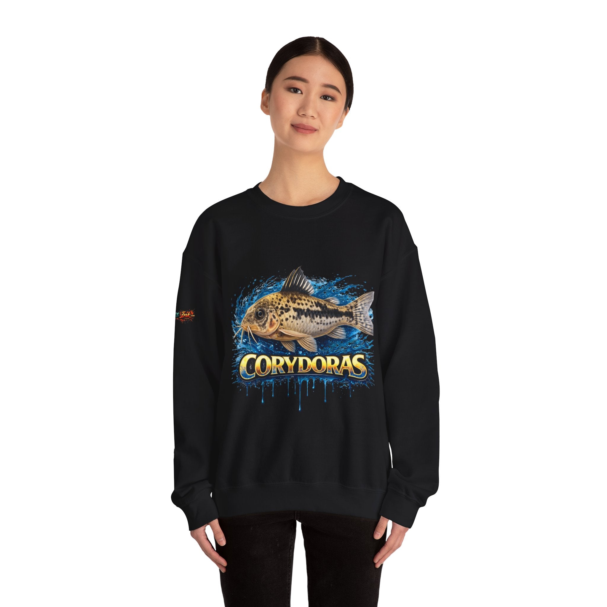 Peppered Corydoras Fish Crewneck Sweatshirt – Aquatic Aquarium Lover Tee