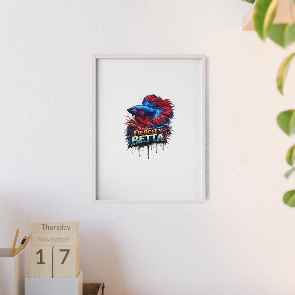 Fiercely Betta Framed Poster — Colorful Betta Fish Wall Art