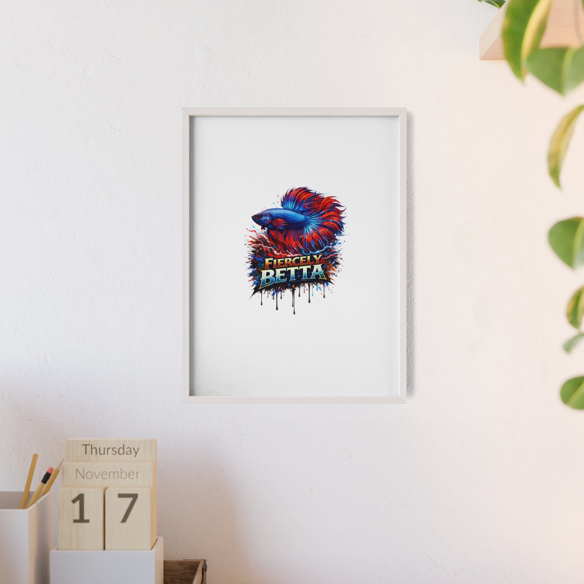 Fiercely Betta Framed Poster — Colorful Betta Fish Wall Art