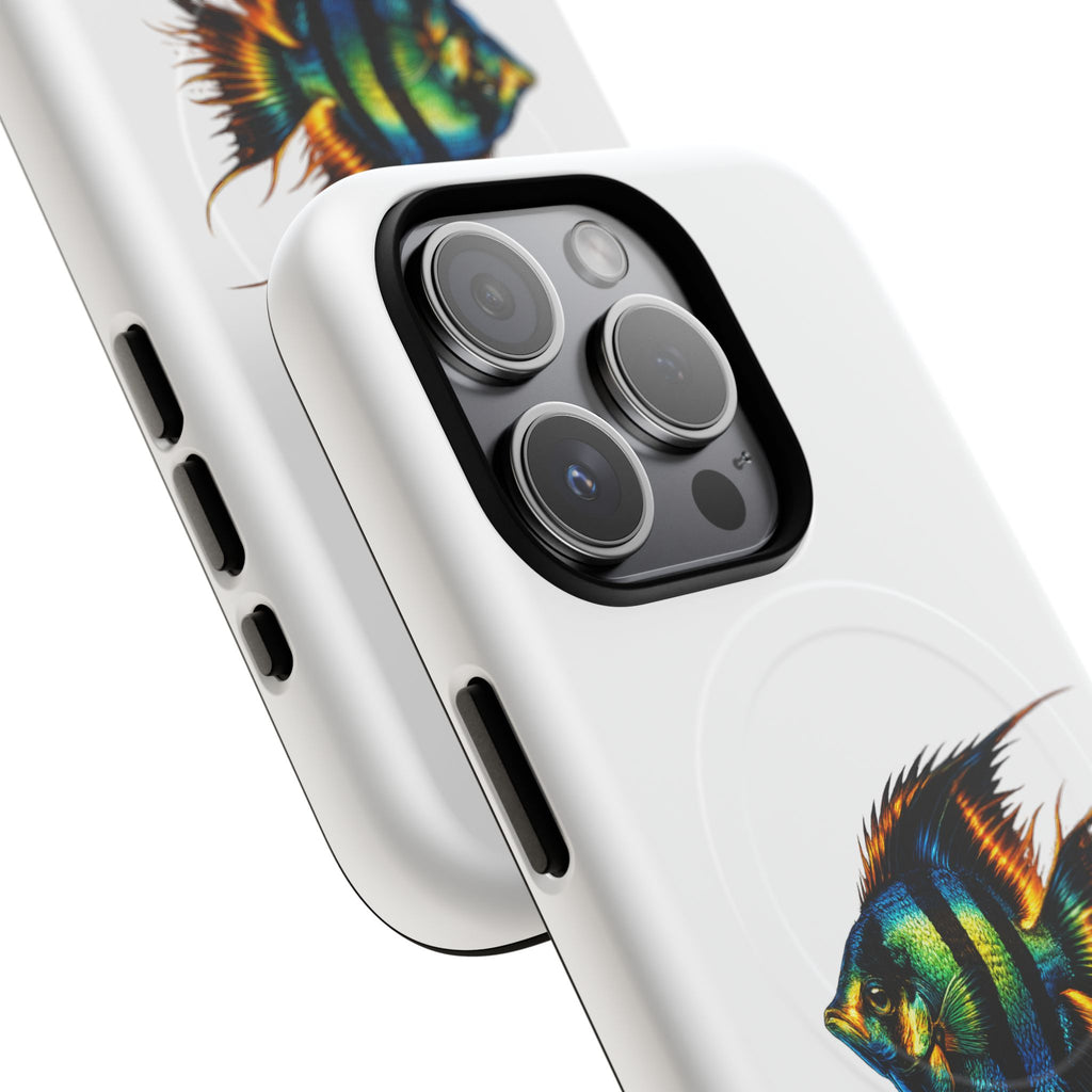 Angelfish Art Tough Magnetic Phone Case — Colorful Aquarium Fish iPhone Cover