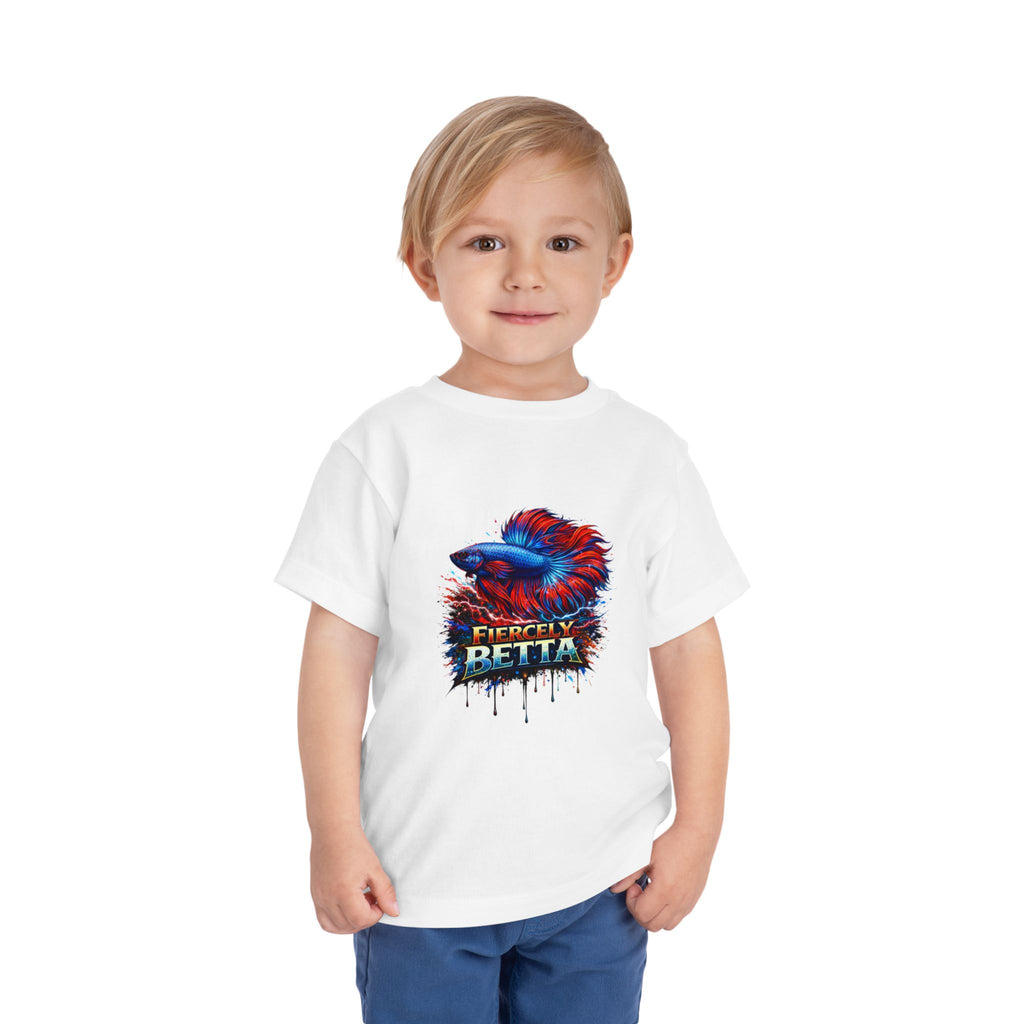 Toddler Tee - 'Fierce Betta' Colorful Betta Fish Graphic Shirt for Kids