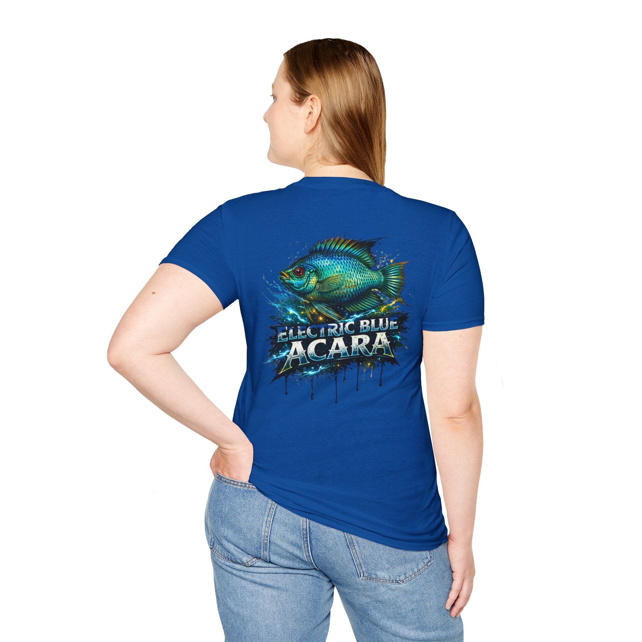 Electric Blue Acara Fish T-Shirt — Vibrant Angler Graphic Tee