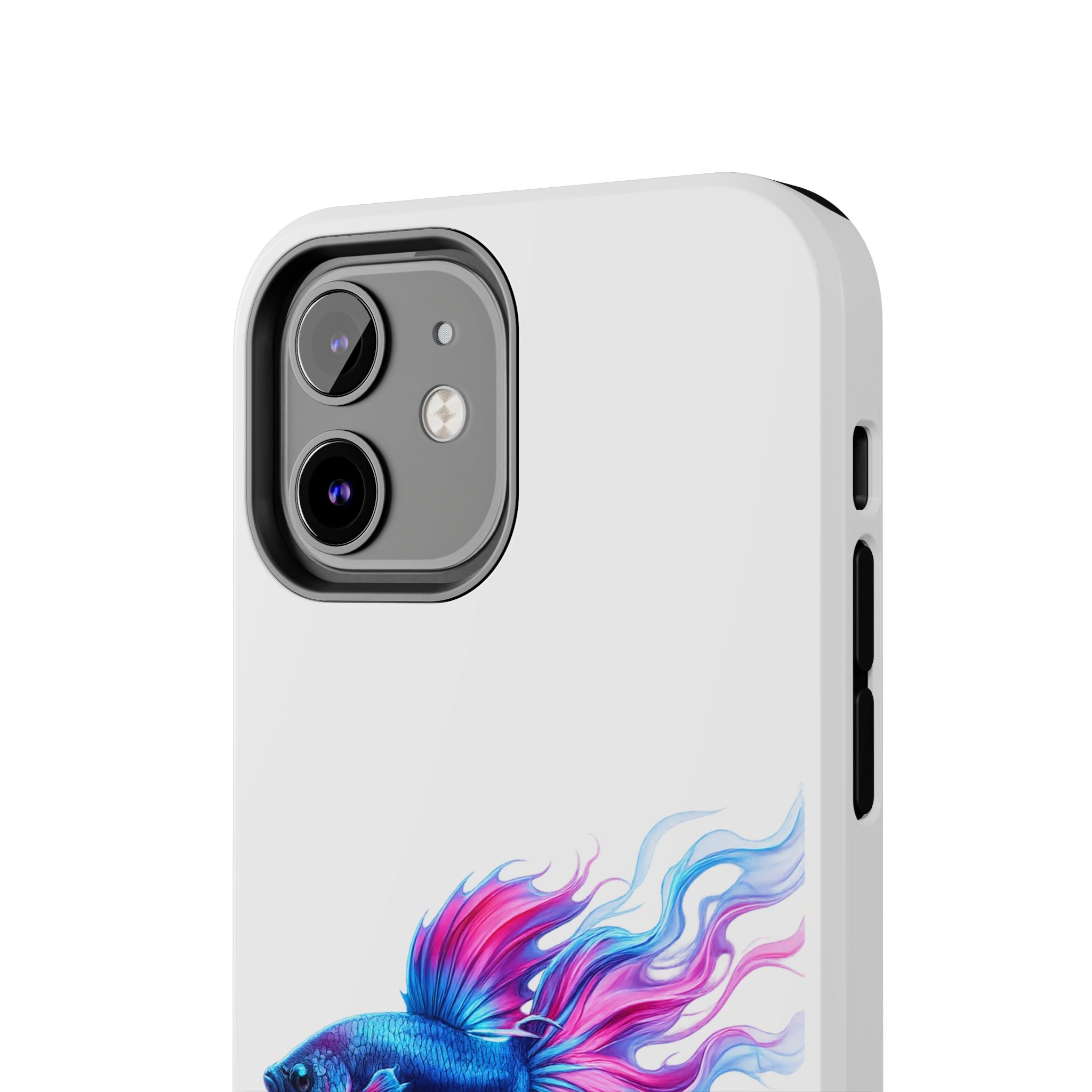 Betta Fish Tough Phone Case — Colorful Blue & Pink Aquarium Art
