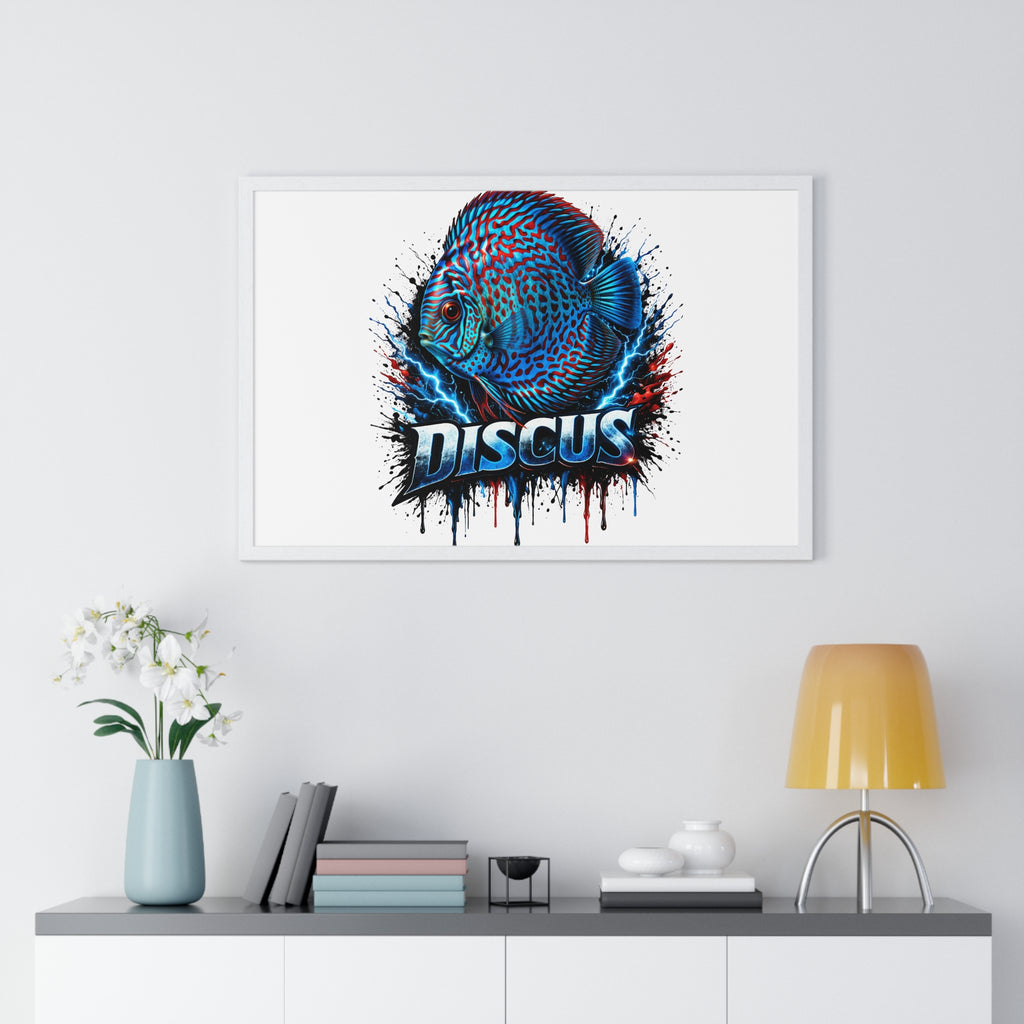 Discus Fish Framed Poster — Colorful Aquarium Artwork