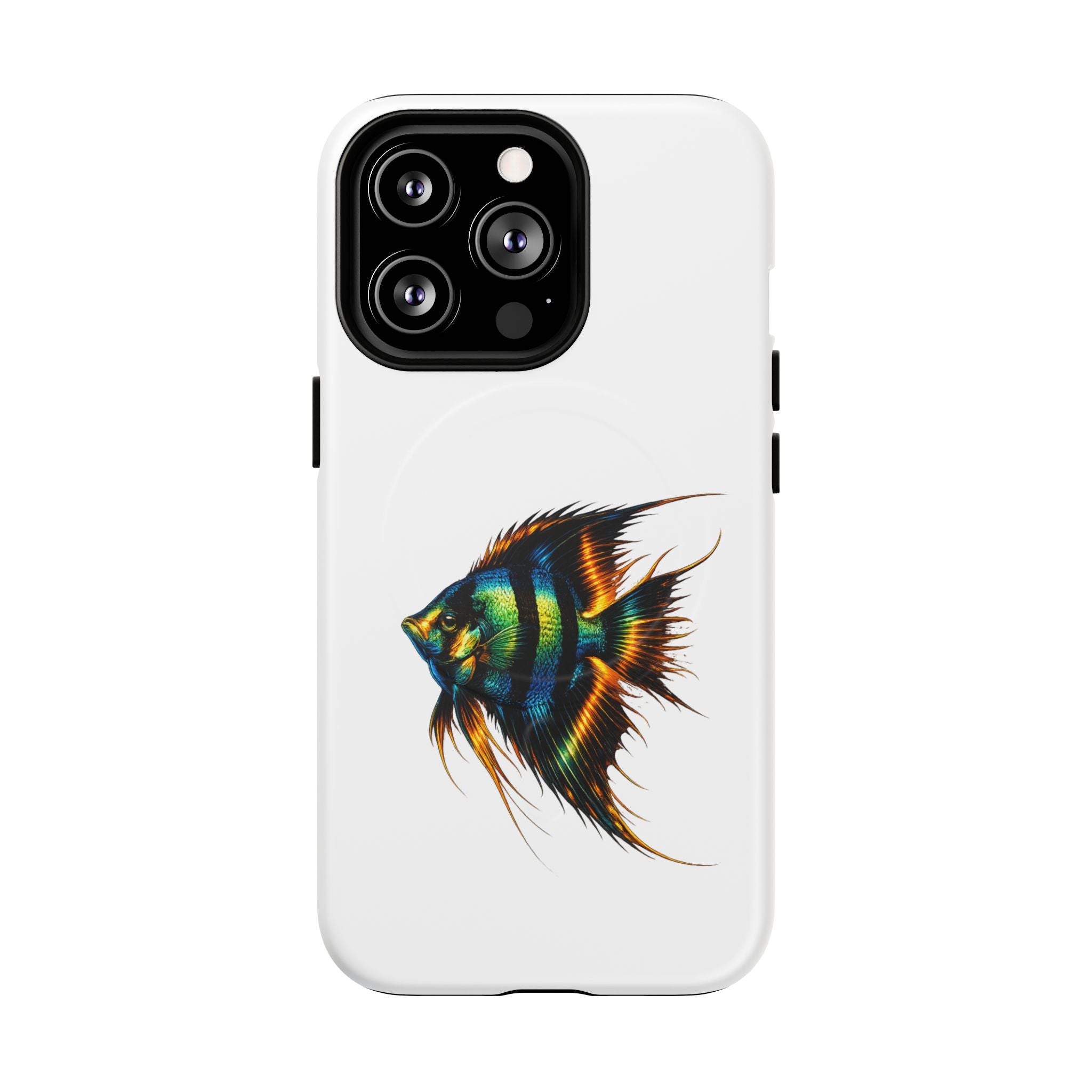 Angelfish Art Tough Magnetic Phone Case — Colorful Aquarium Fish iPhone Cover