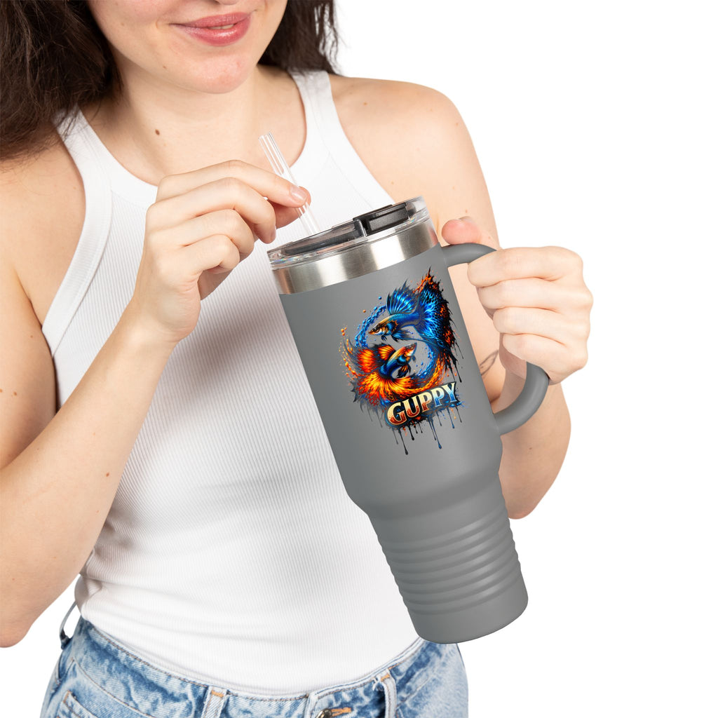 Fire & Ice Guppy – "Neon Flare" 40oz Insulated Travel Mug
