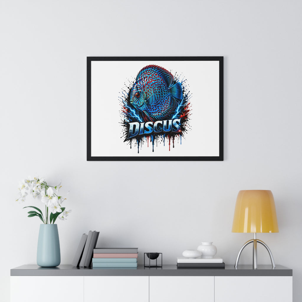 Discus Fish Framed Poster — Colorful Aquarium Artwork