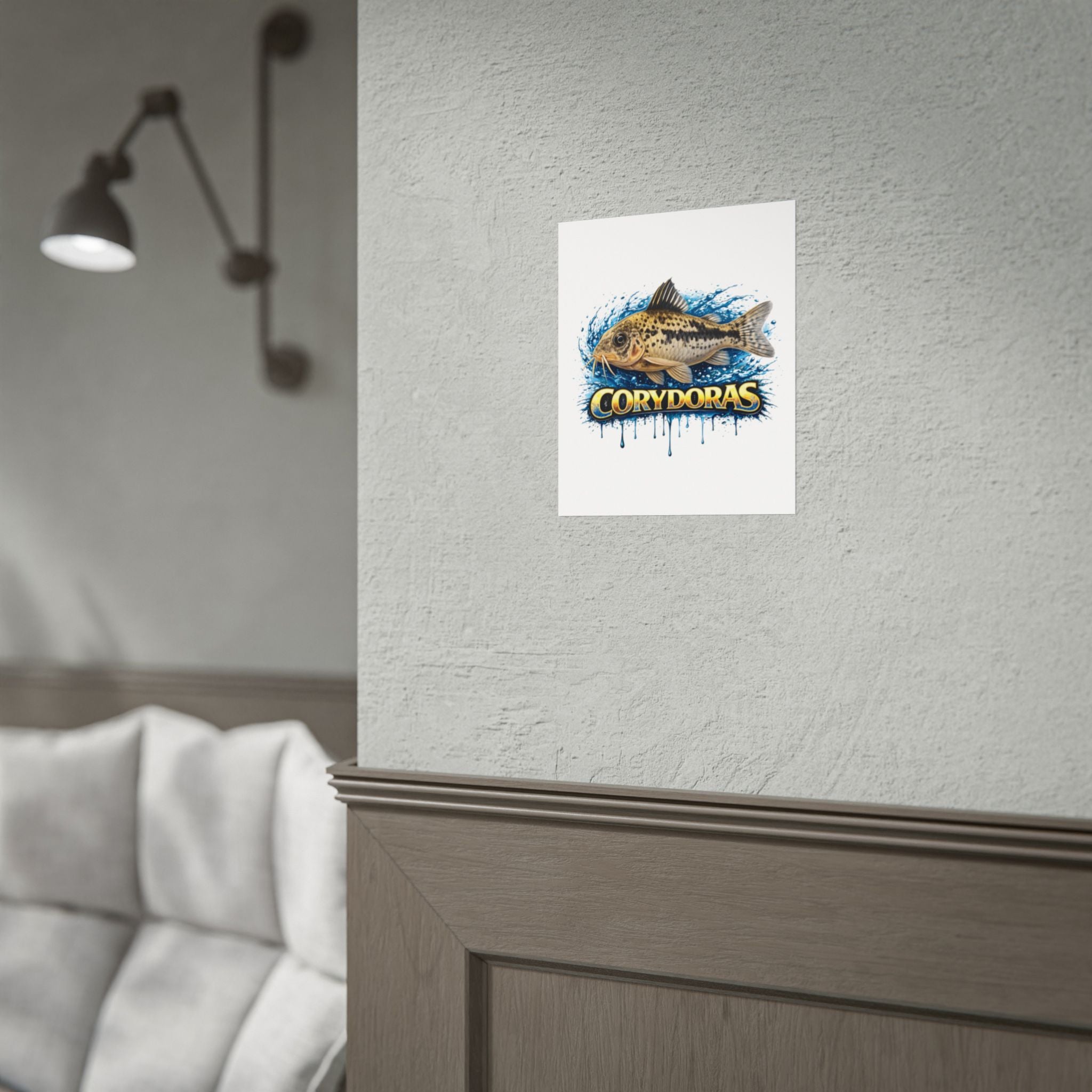 Corydoras Aquarium Fish Poster — Rolled Decorative Wall Art for Fishkeepers