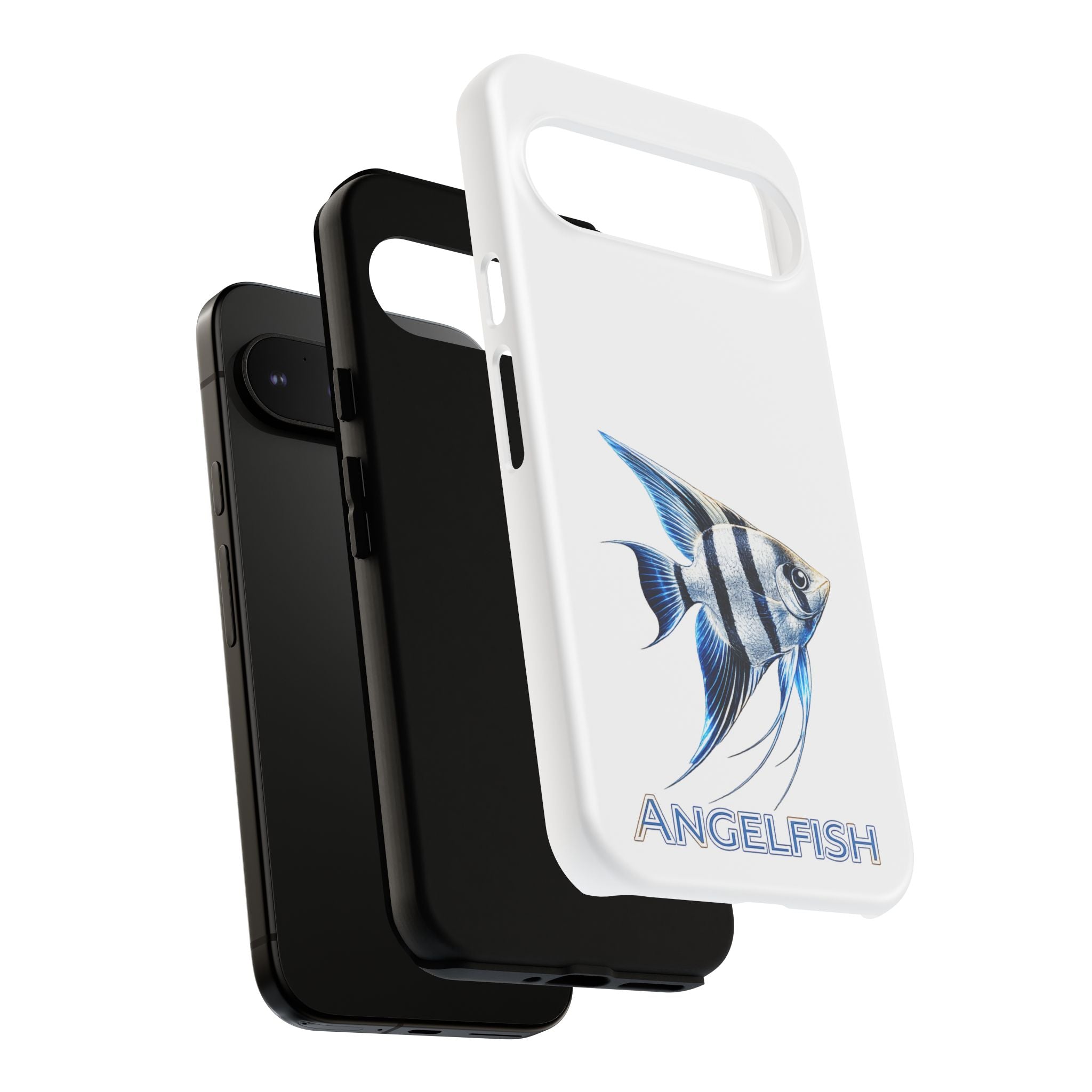 Angelfish Tough Phone Case – Durable Protective Case with Blue Tropical Fish Design