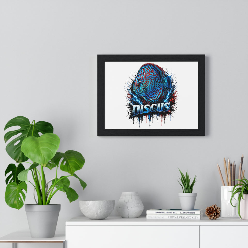 Discus Fish Framed Poster — Colorful Aquarium Artwork