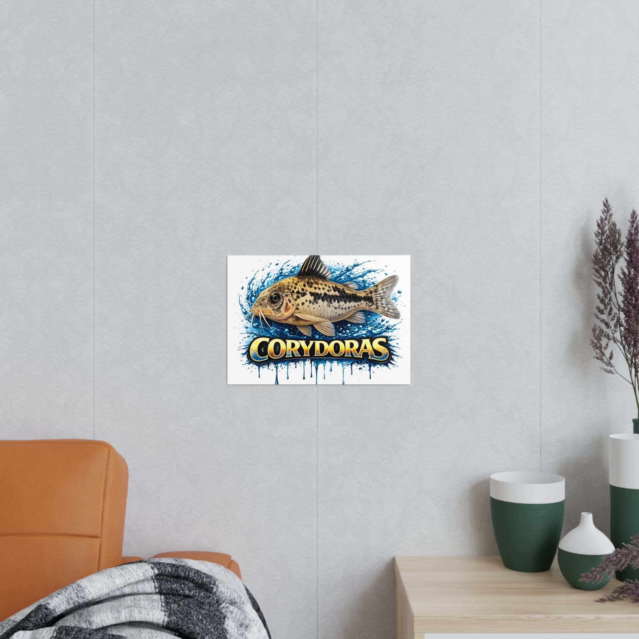 Peppered Cory Photopaper Poster — Colorful Aquarium Catfish Art Print
