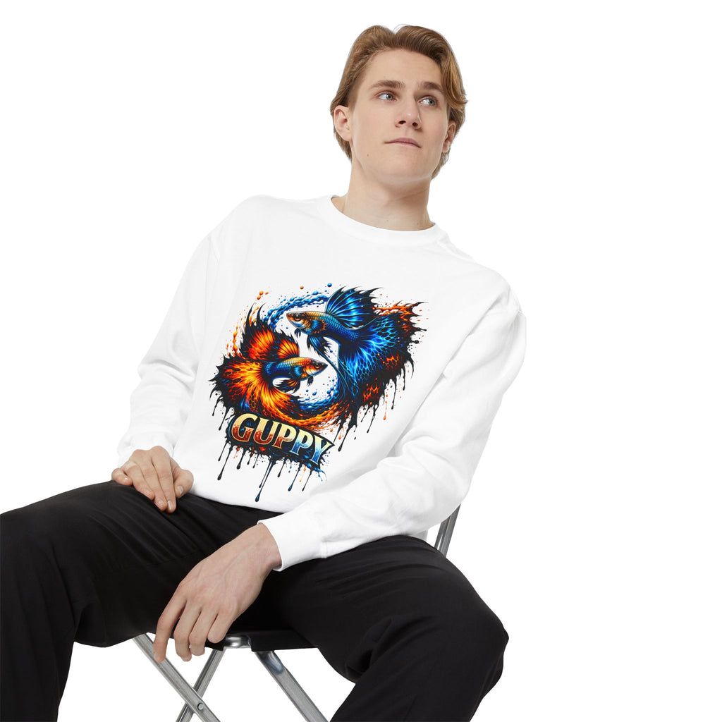Fire & Ice Guppy – Premium "Neon Flare" Garment-Dyed Sweatshirt