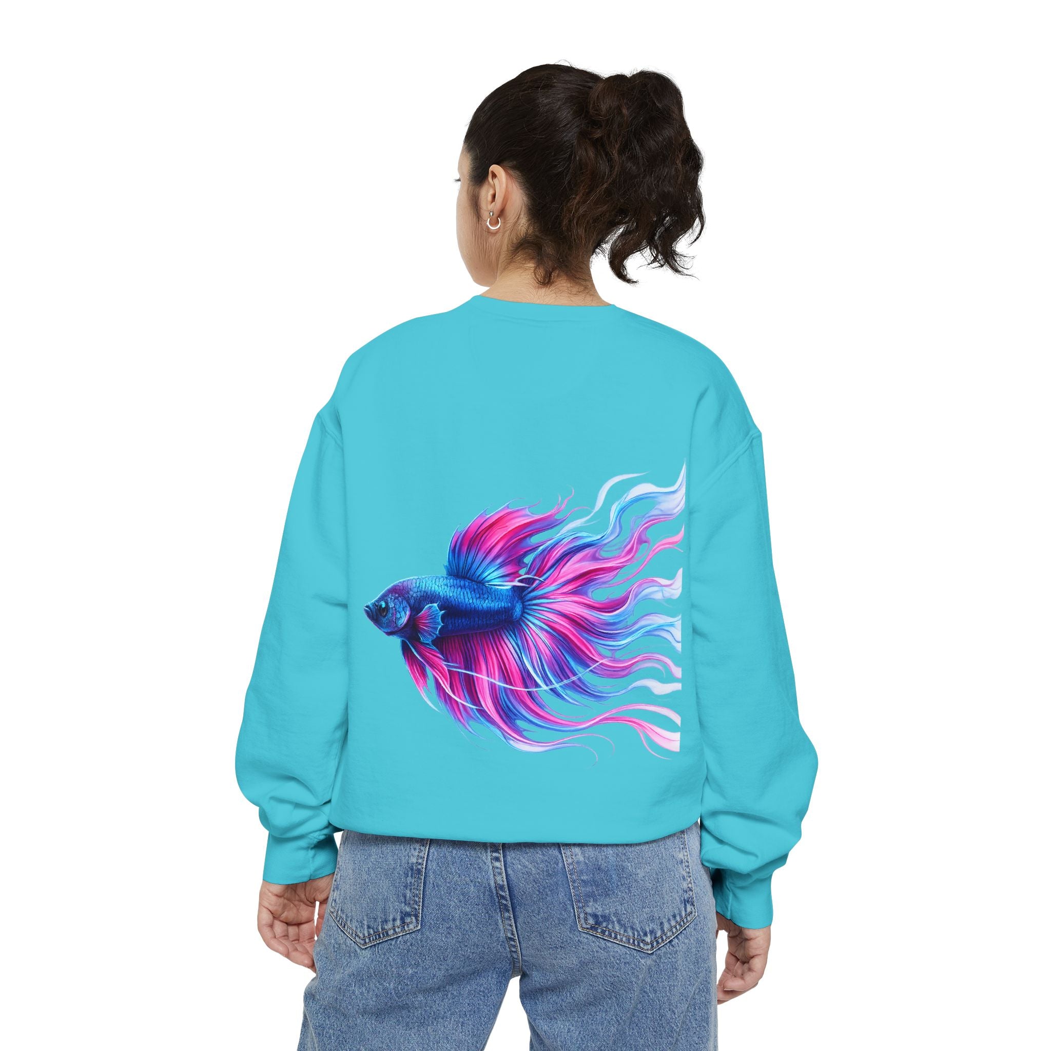 Betta Bliss Sweatshirt — Colorful Betta Fish Graphic Crewneck