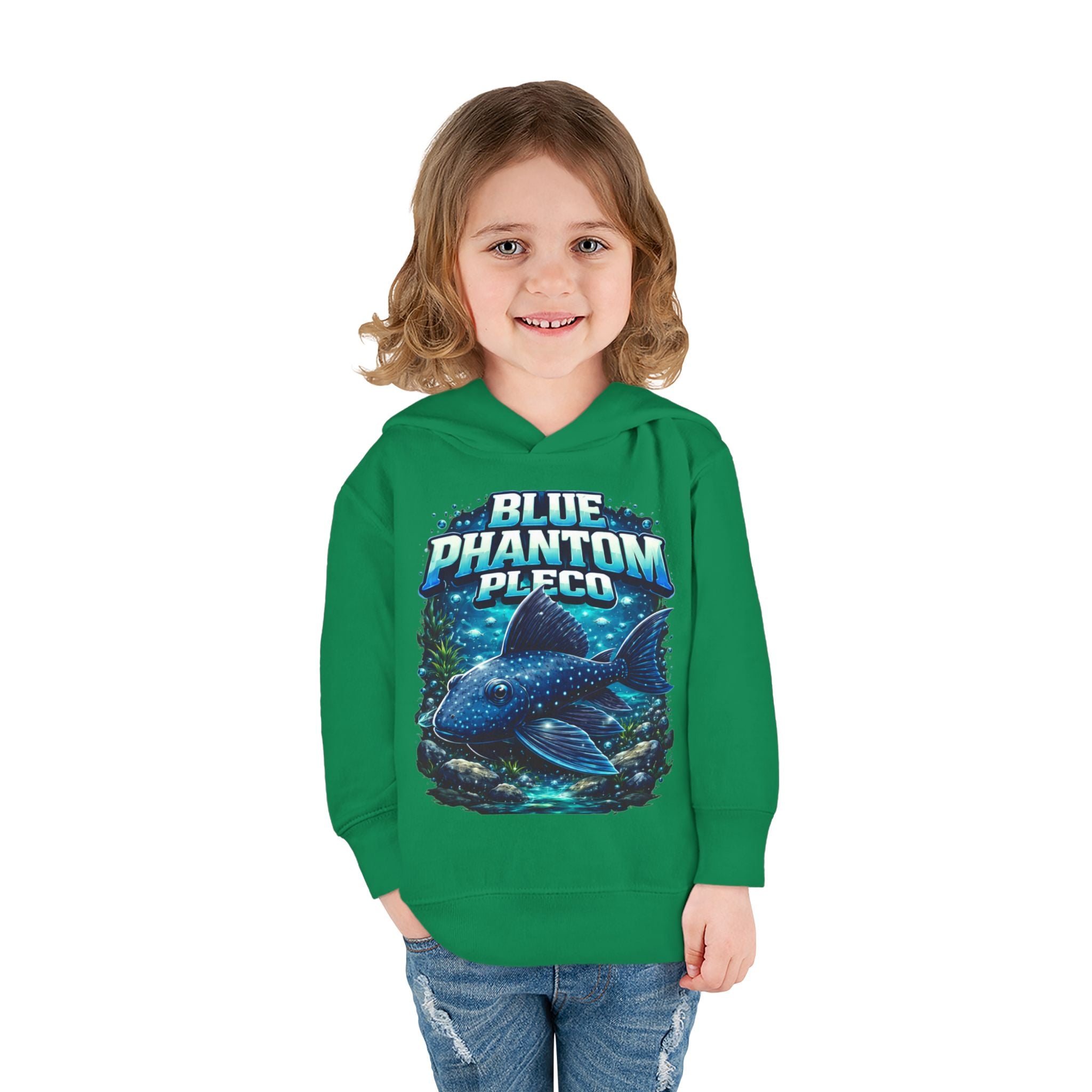 Toddler Hoodie — 'Blue Phantom Pleco' Cute Aquarium Fish Pullover