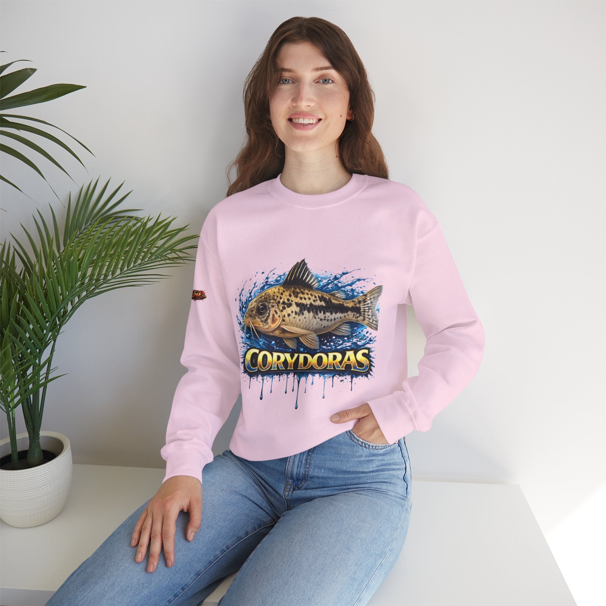 Peppered Corydoras Fish Crewneck Sweatshirt – Aquatic Aquarium Lover Tee