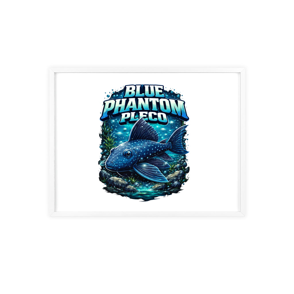 Blue Phantom Pleco Poster — Framed Aquarium Fish Wall Art