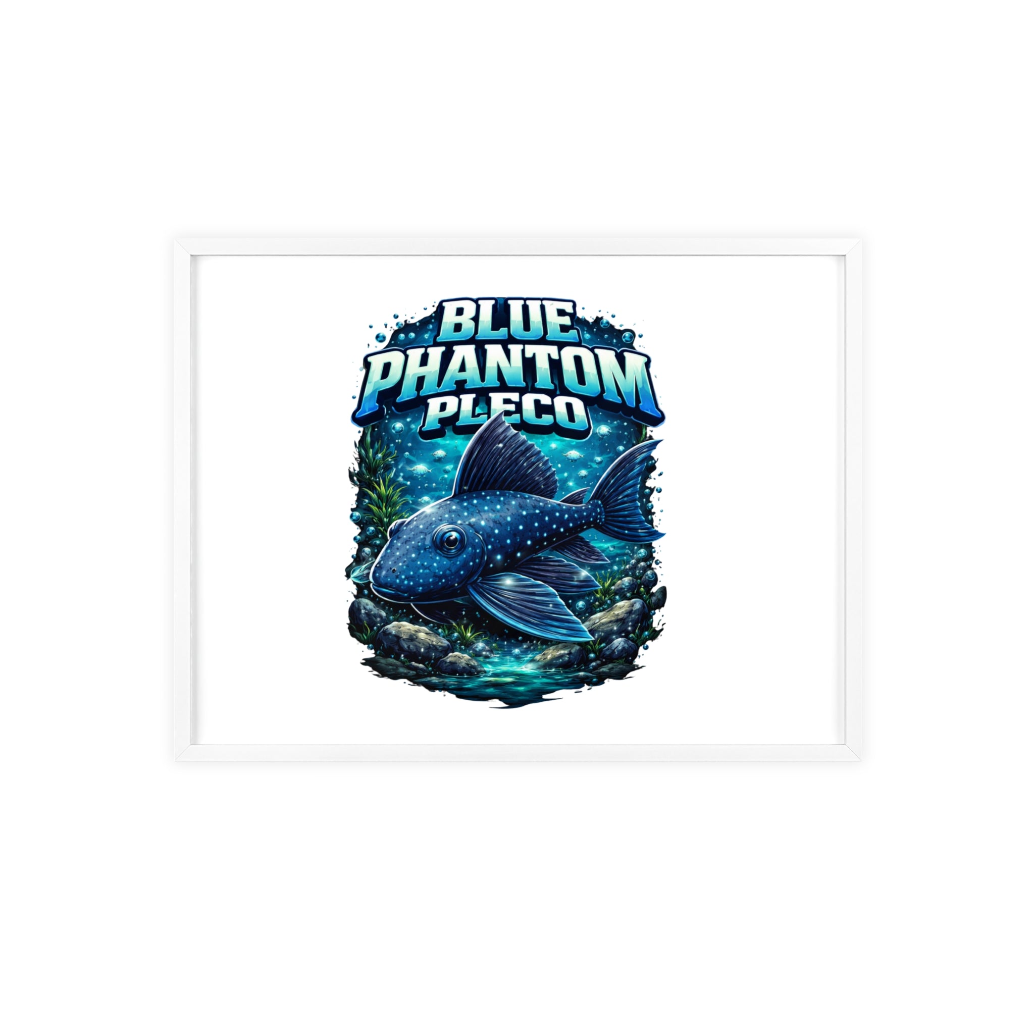Blue Phantom Pleco Poster — Framed Aquarium Fish Wall Art