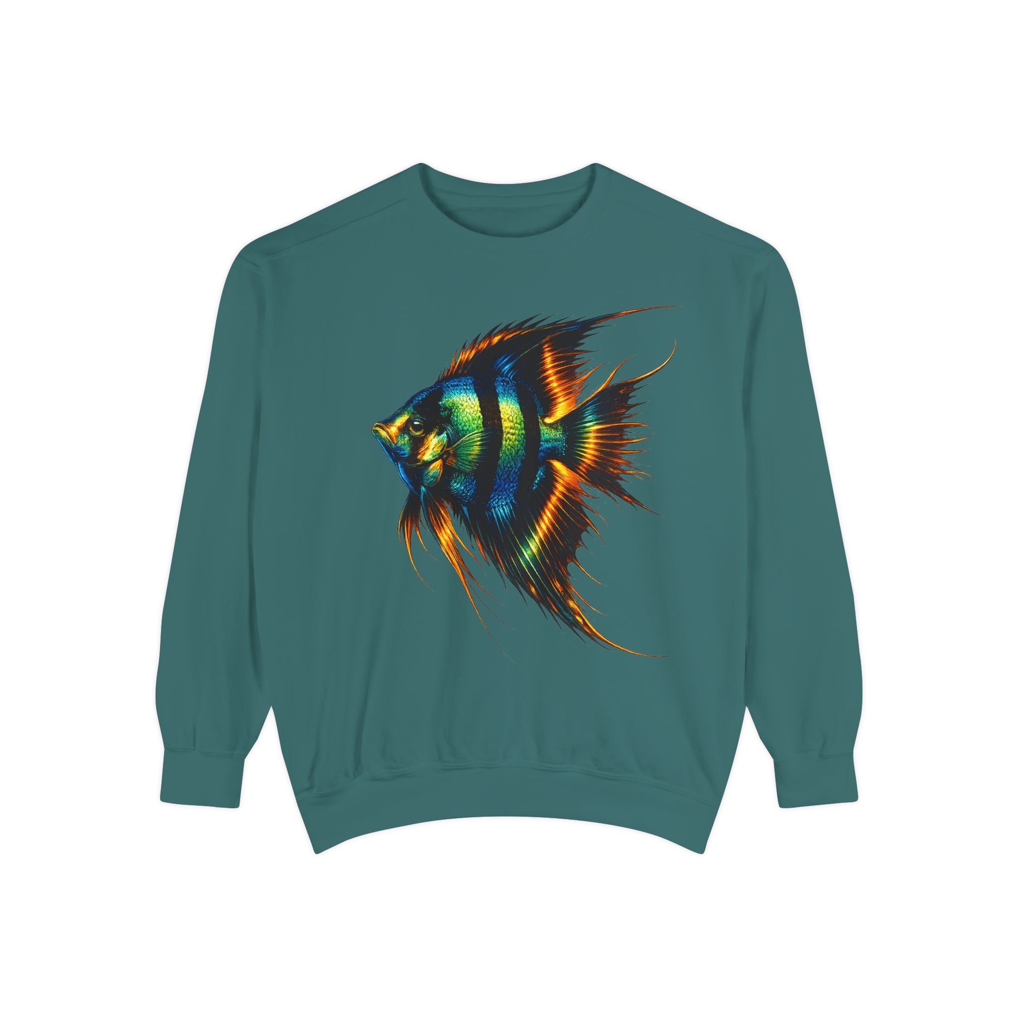 Angelfish Art Sweatshirt — Colorful Aquarium Fish Graphic Sweatshirt