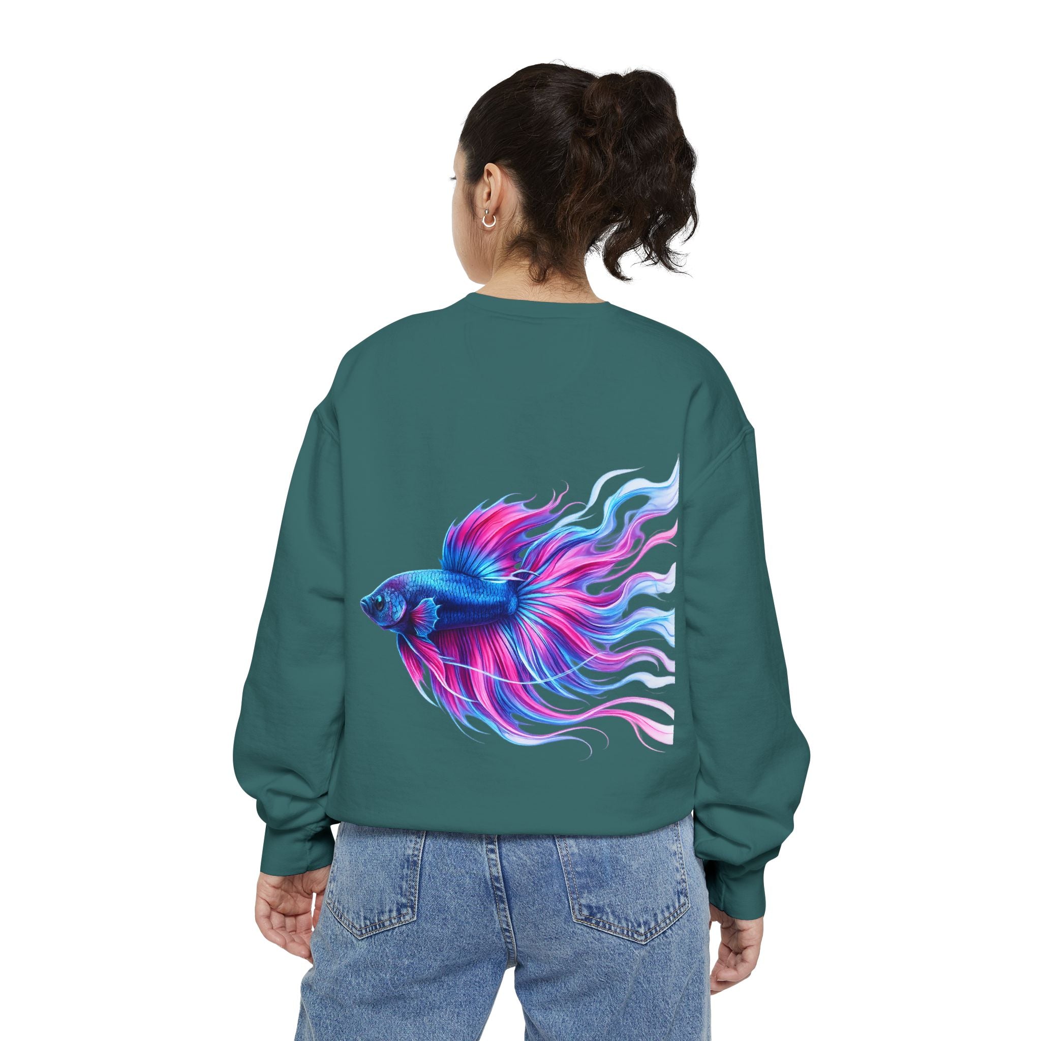 Betta Bliss Sweatshirt — Colorful Betta Fish Graphic Crewneck