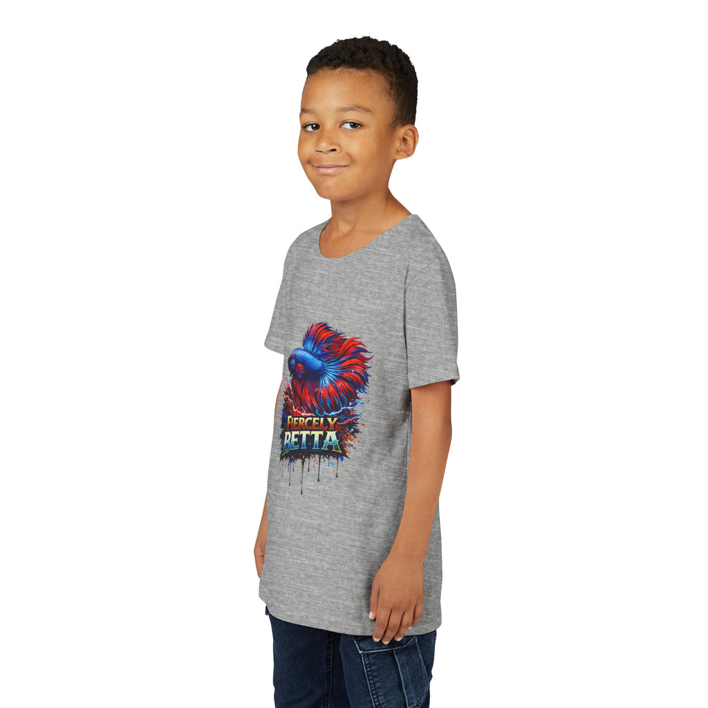 Fiercely Betta Youth Tee - Colorful Betta Fish Graphic Shirt