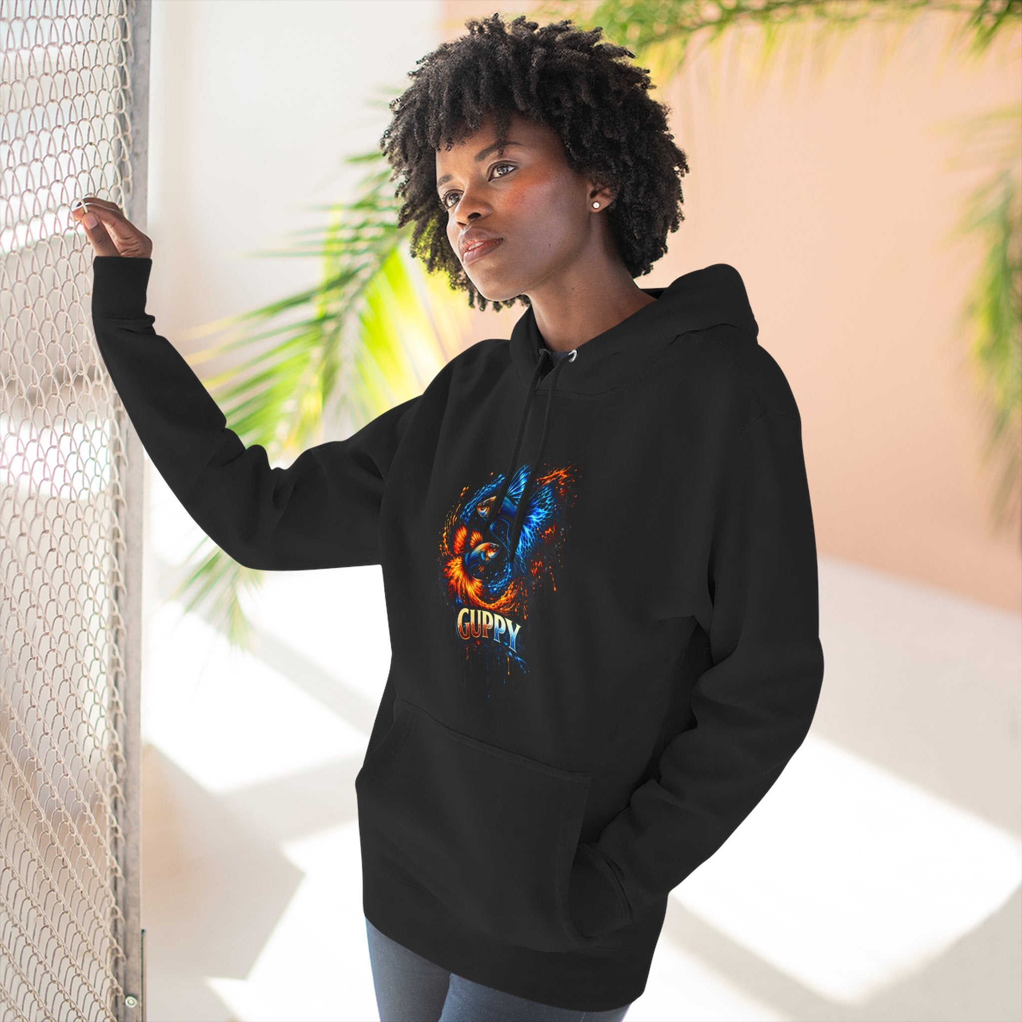 Fire & Ice Guppy – Premium Three-Panel Fleece Hoodie